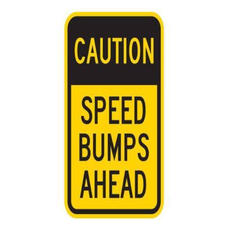speed bumps ahead sign