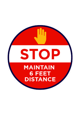 Stop Maintain 6 Feet Distance