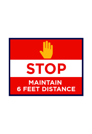 Stop Maintain 6 Feet Distance