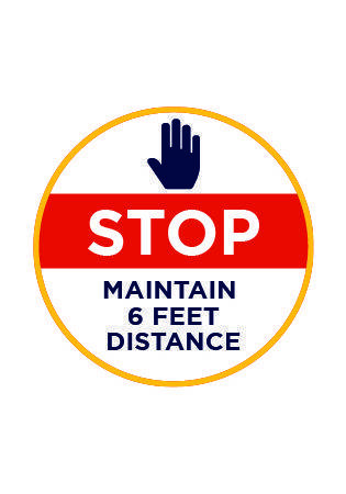 maintain 6 feet distance sign