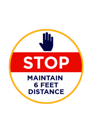 maintain 6 feet distance sign